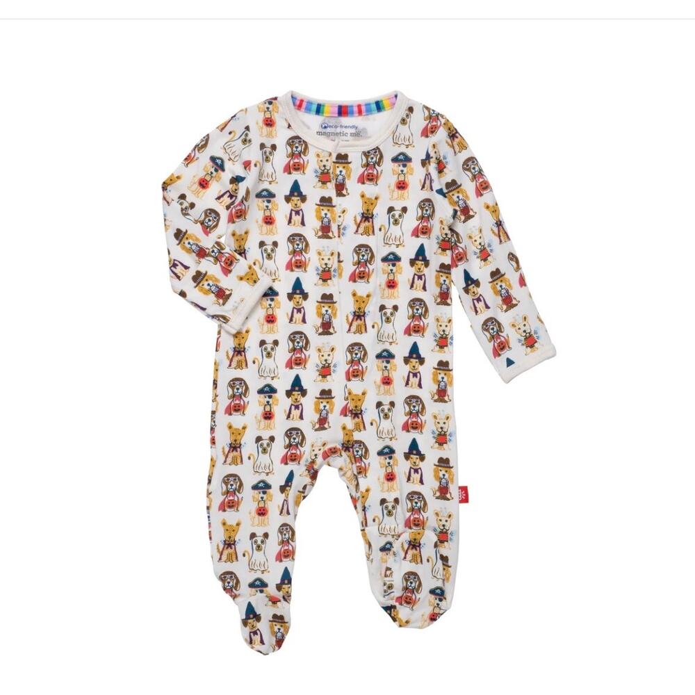 New Magnetic Me Tricks or Treats Halloween Dog Unisex Footie Pajama - Newborn